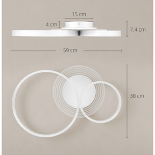 Lámpara de Techo LED 40W Plafón LED Techo Moderno 3000 K/4000 K/6500 K para Dormitorio Salón Cocina Comedor Blanco