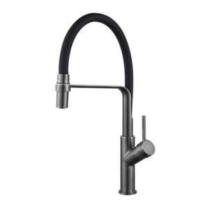 Robinet de cuisine avec douchette PAINI Ortence gun métal