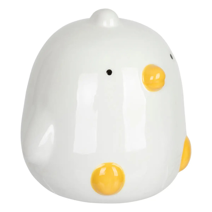 Tirelire enfant poussin Grond blanc & jaune H14cm