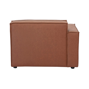 Module d'angle gauche pour canapé en cuir marron SPLIT