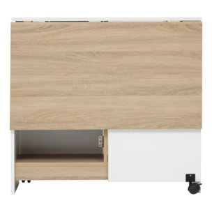 Table pliante 4 places Eat up blanc et bois