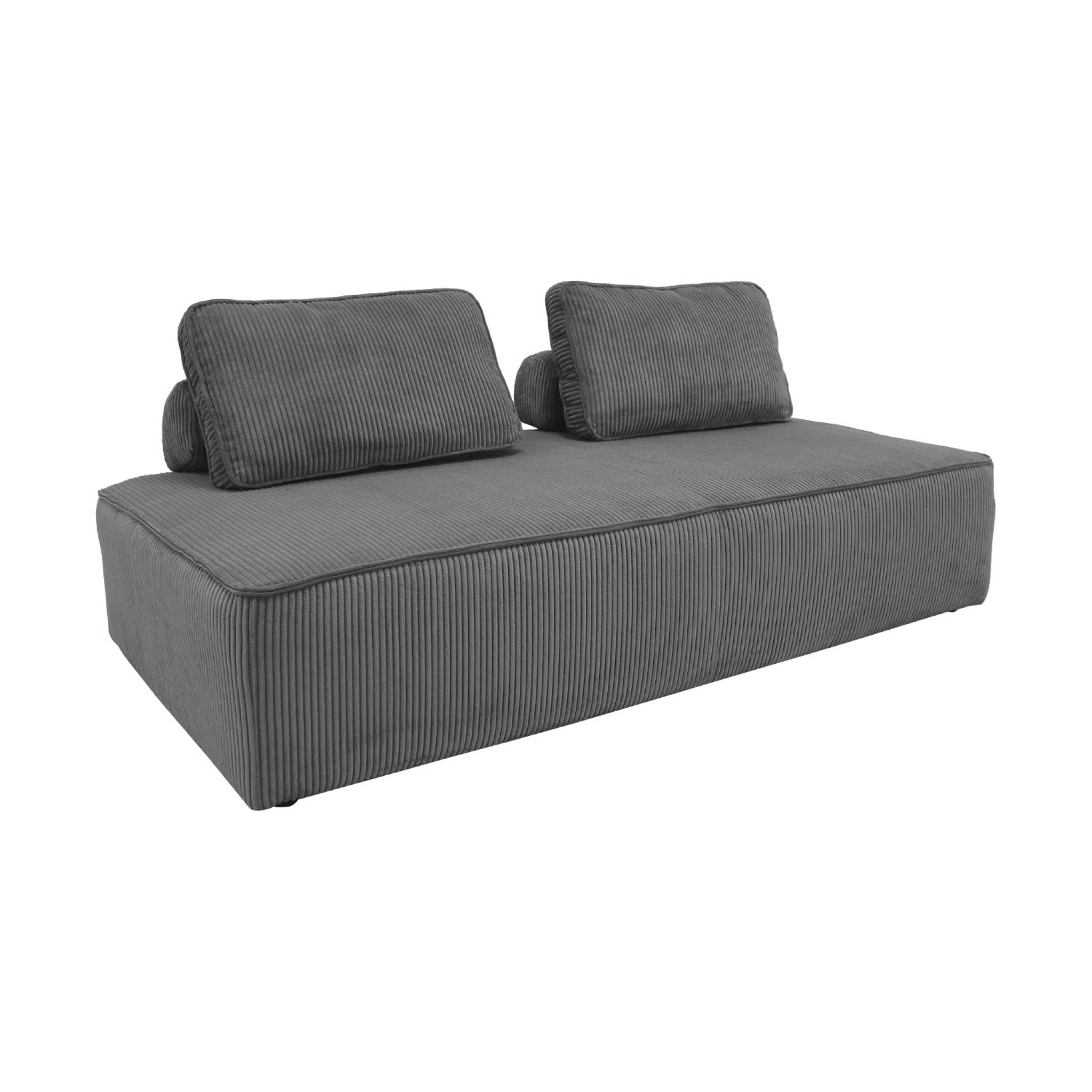 Ensemble chauffeuses LAO pour canapé modulable en velours côtelé 3 places gris foncé