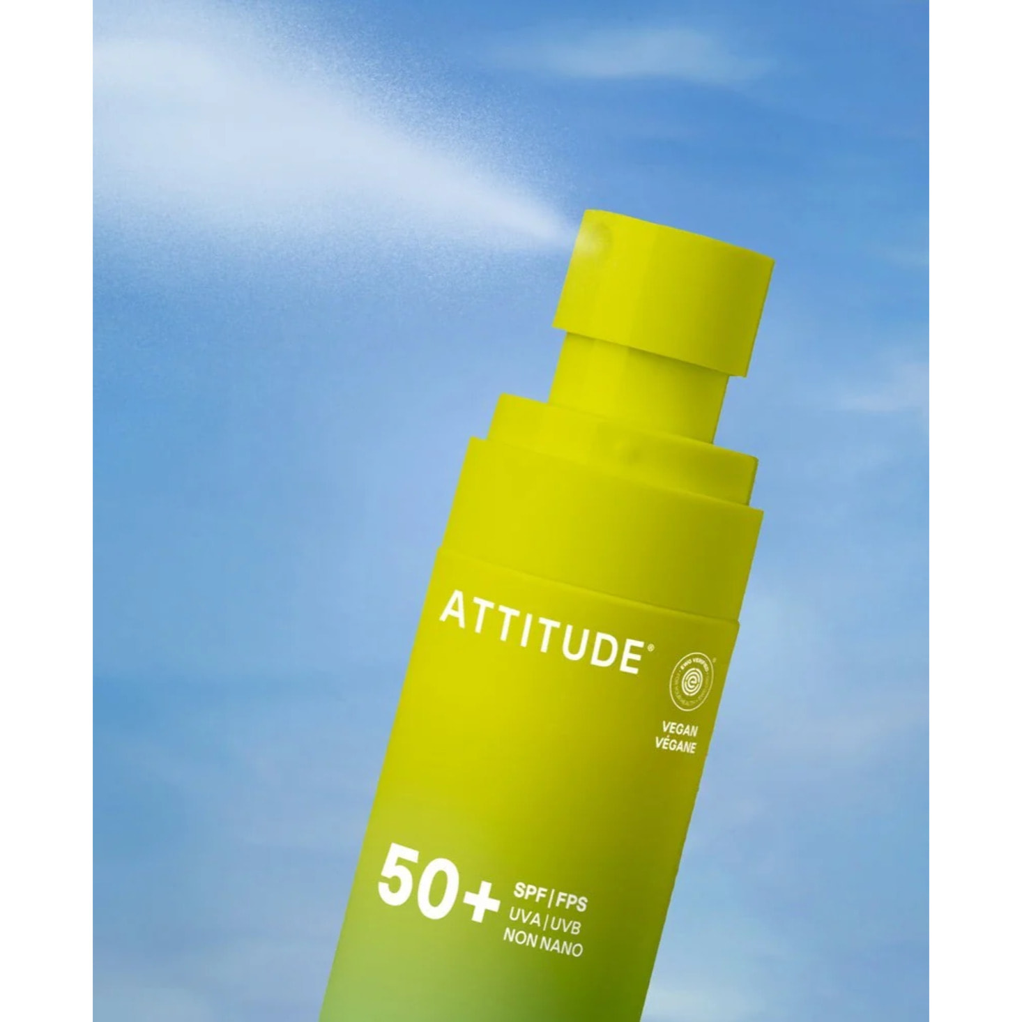 Mineral sunscreen Spray Face & Body SPF 50 unscented Attitude Sunly 75 ml