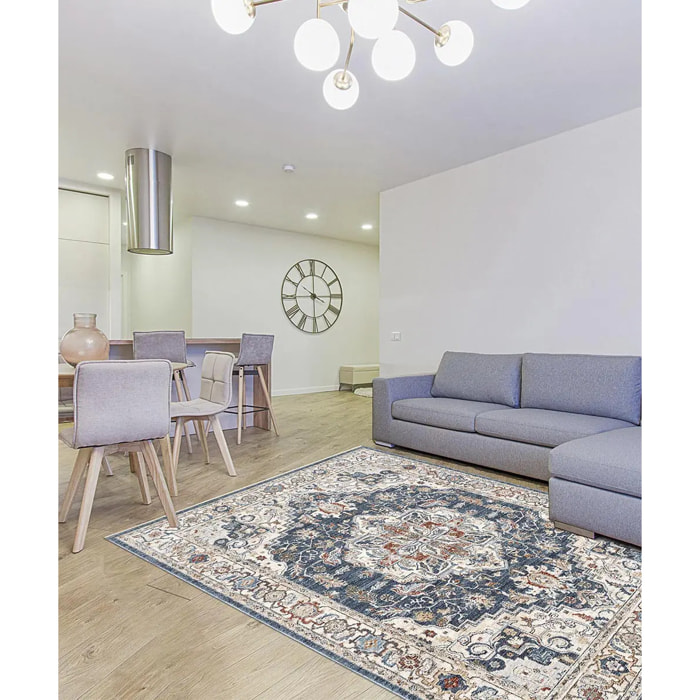 Tappeto persiano arredo stile classico tradizionale colore blu per salotto soggiorno camera da letto