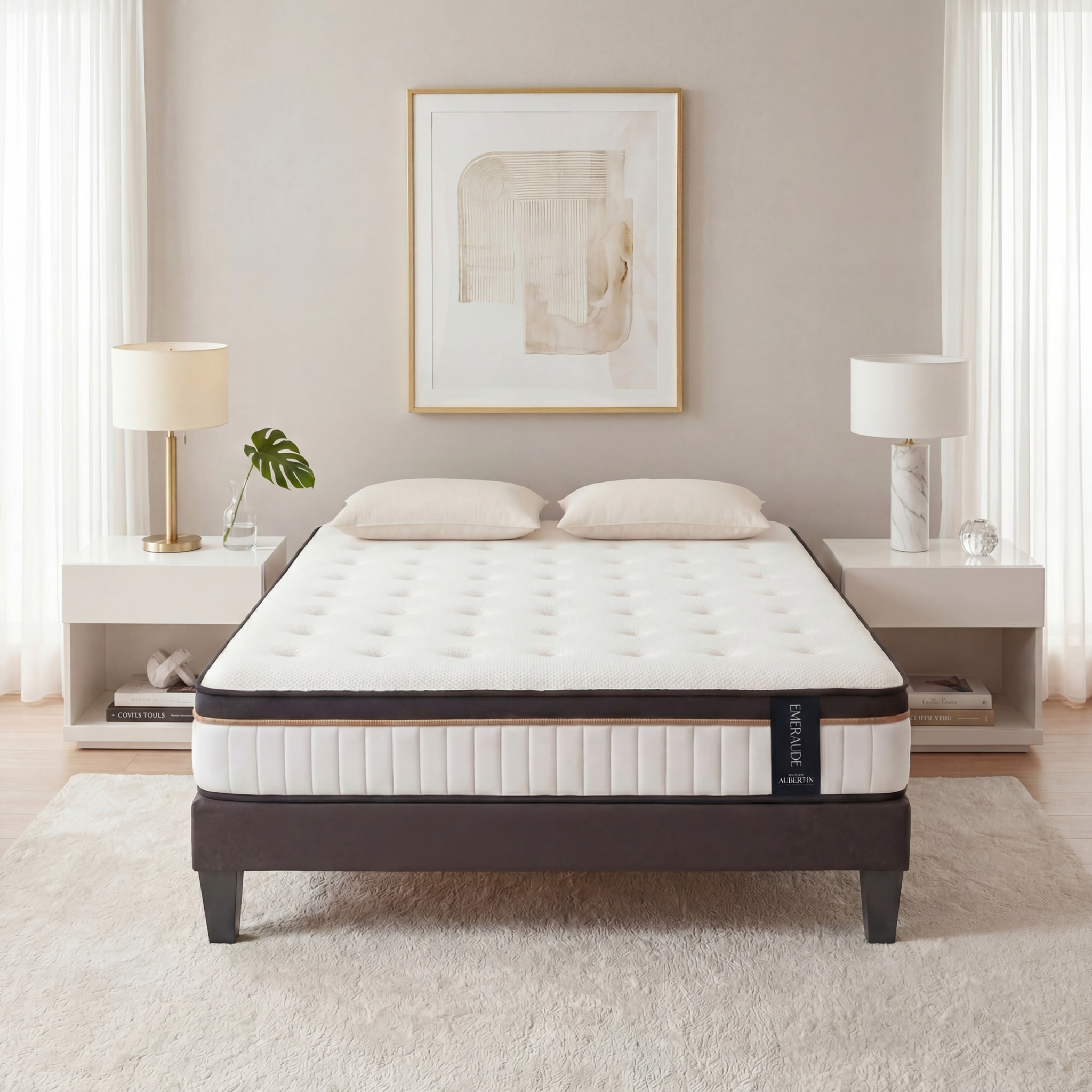 Matelas Emeraude, Mémoire de Forme & Mousse polyuréthane Hyper Soft Air System, Soutien Ferme, 24 cm, Très Bonne Aération
