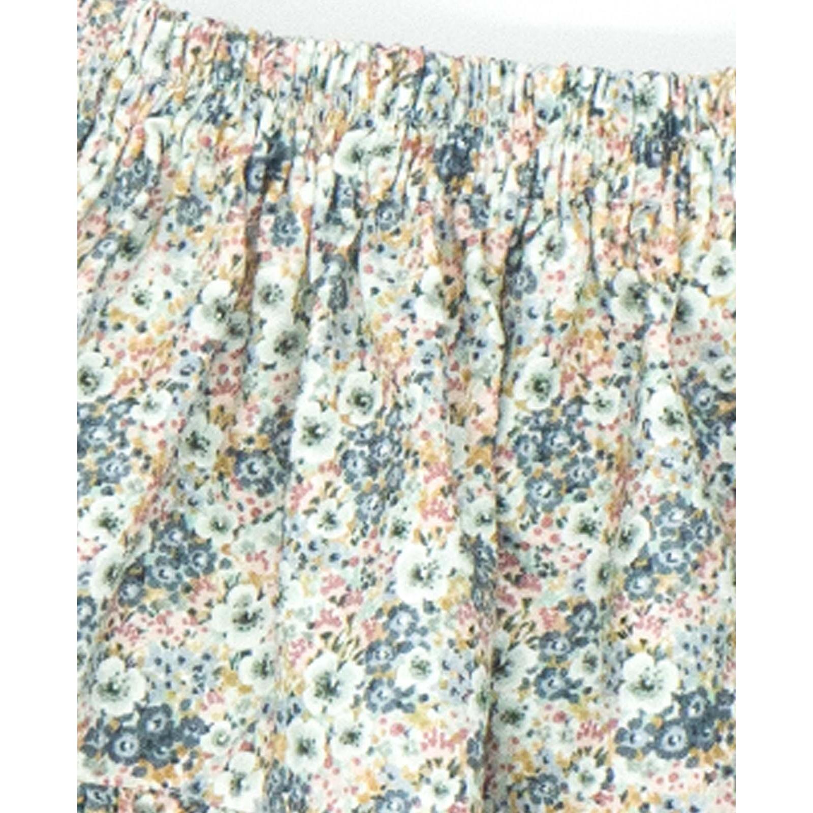 Falda con goma de viella estampada de flores verde