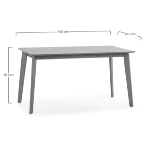 Juego de mesa 140x80 cm y 4 sillas de comedor Clarck