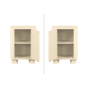 Table de chevet décor bois 1 porte réversible PONDI