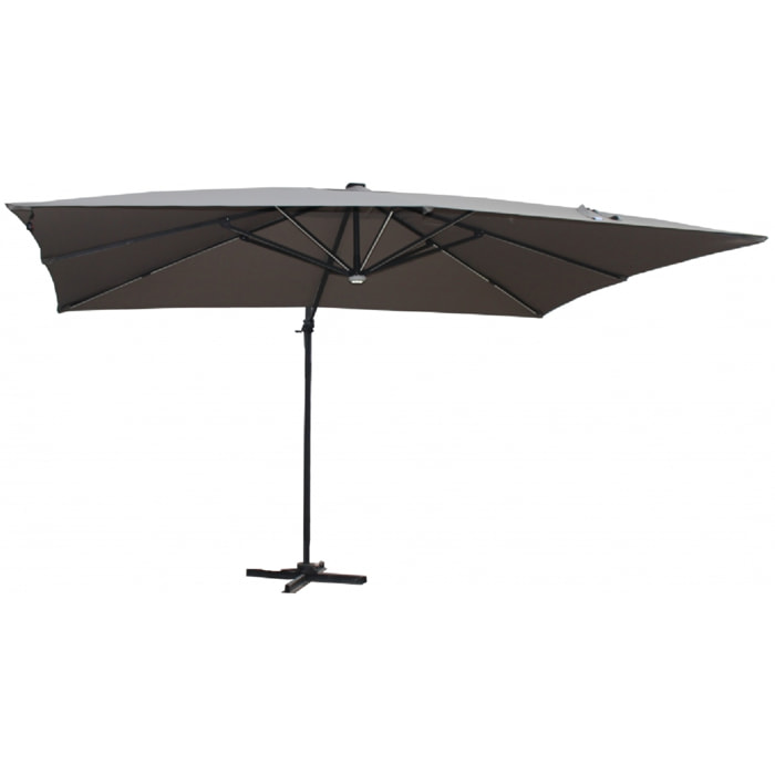 Parasol LED 3 x 4 m gris VALIANO