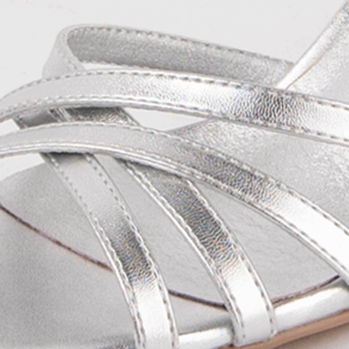 Sandalia De Tacón - Plateado - Altura: 6 Cm