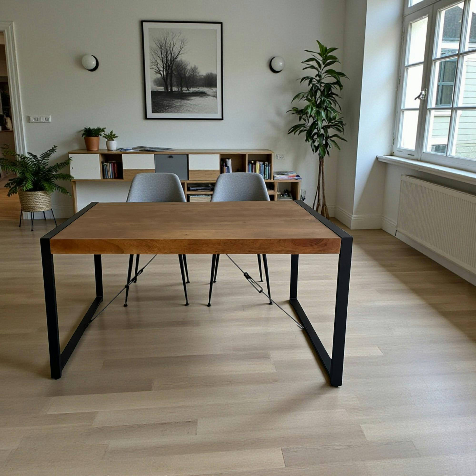 Table à manger bois brun 140 cm MILORA