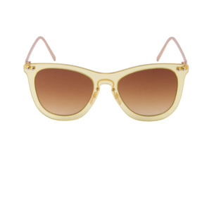 Gafas de sol PALO ALTO ARLES - Amarillo transparente / Marrón degradado y patilla de metal dorado mate