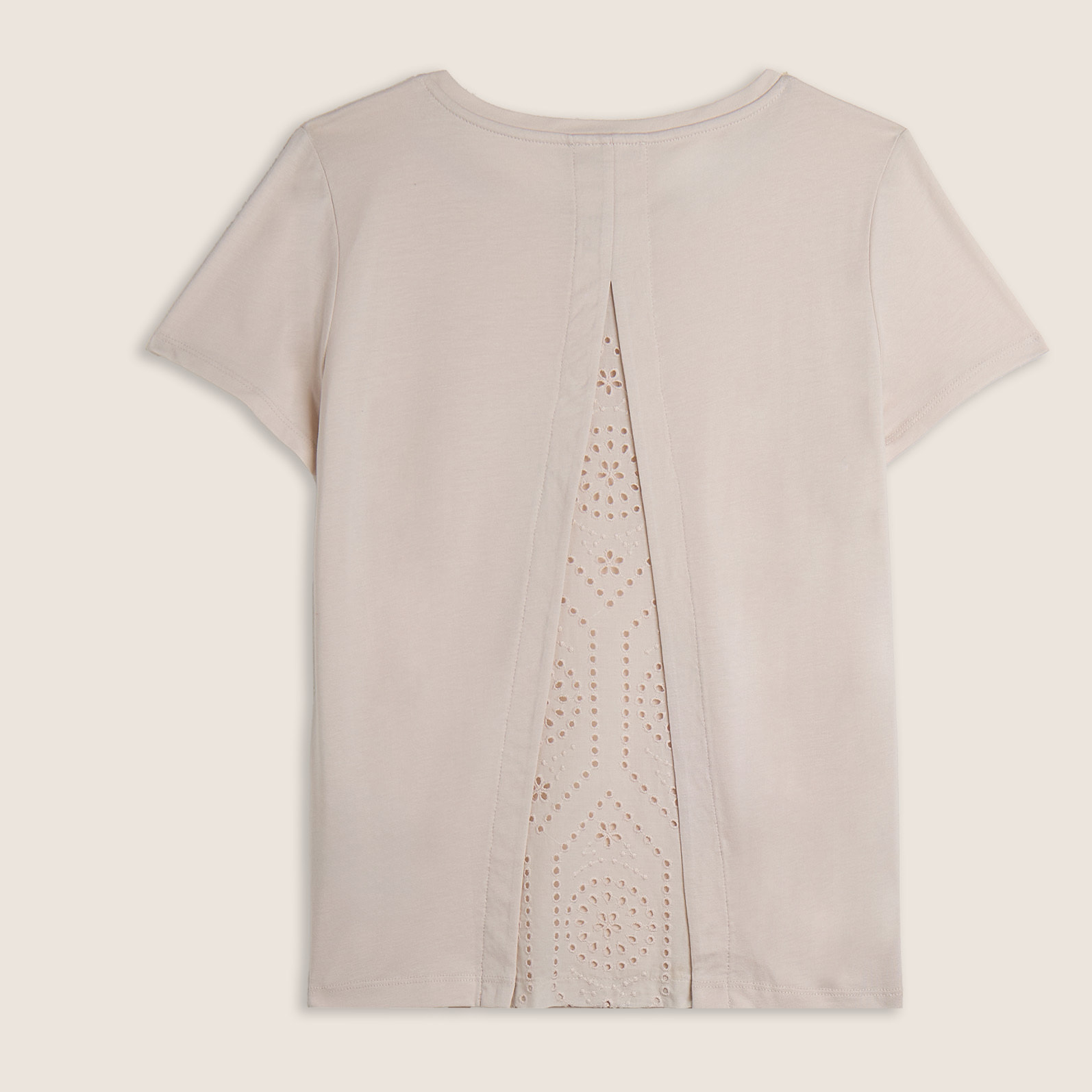 T-shirt con inserto posteriore in Sangallo