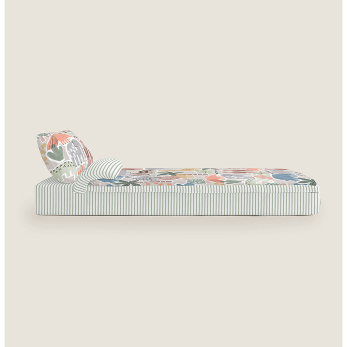 Saco Nórdico Estampado - Infantil - 100% Algodón - Sin relleno - Incluye 1 Funda de Almohada - Manila