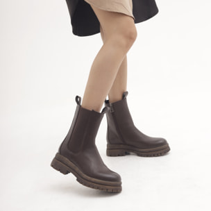 STIVALETTO ELASTICO E ZIP TESTA DI MORO