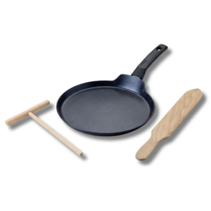 Set chandeleur avec crêpière 26 cm et 2 ustensiles Fackelmann Brandao