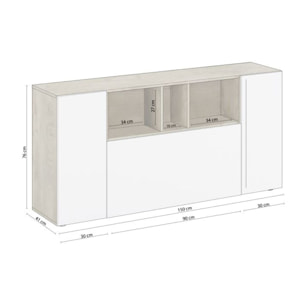 Aparador Coup Blanco Artik (Blanco Mate) – Roble Alaska