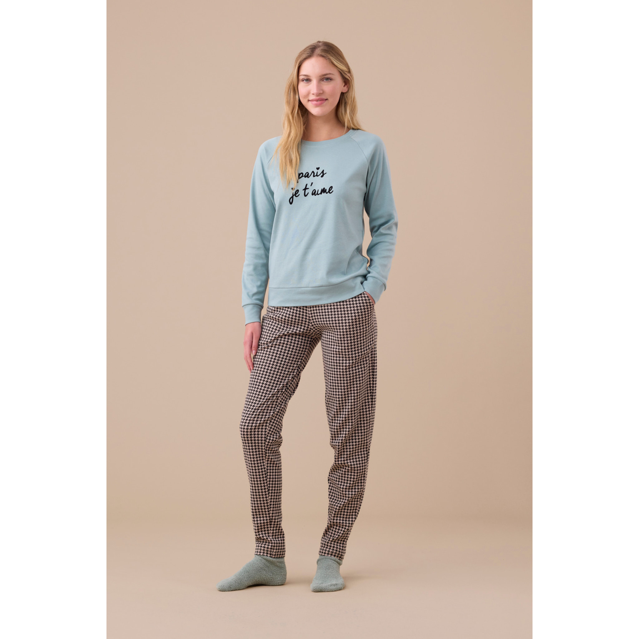 Pigiama donna caldo cotone articolo paris Noidinotte