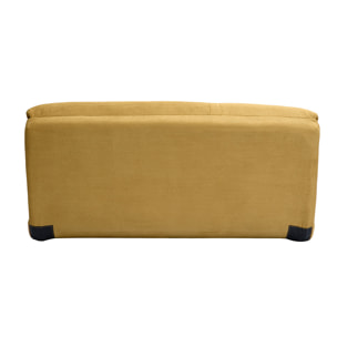 Chauffeuse convertible 2 places en tissu velours côtelé jaune curry SPENCER