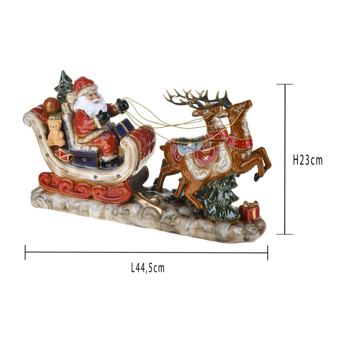 Babbo natale 44,5xh23 cm senza slitta - Pezzi 1 - ROSSO - Bianchi Dino SpA