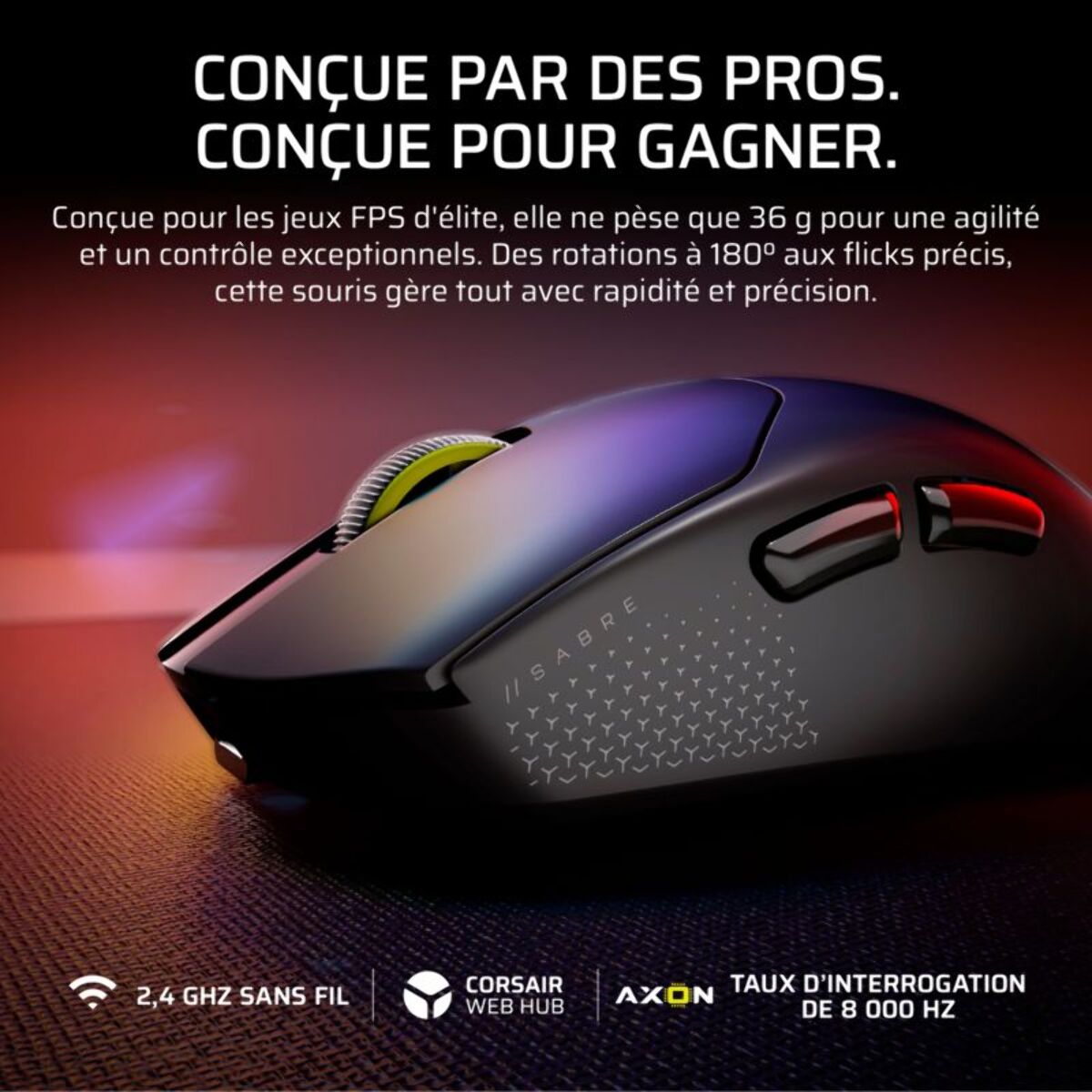 Souris Gamer Sans Fil CORSAIR SABRE v2 PRO ultralight wireless