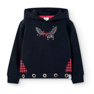 Sudadera felpa combinada de niña