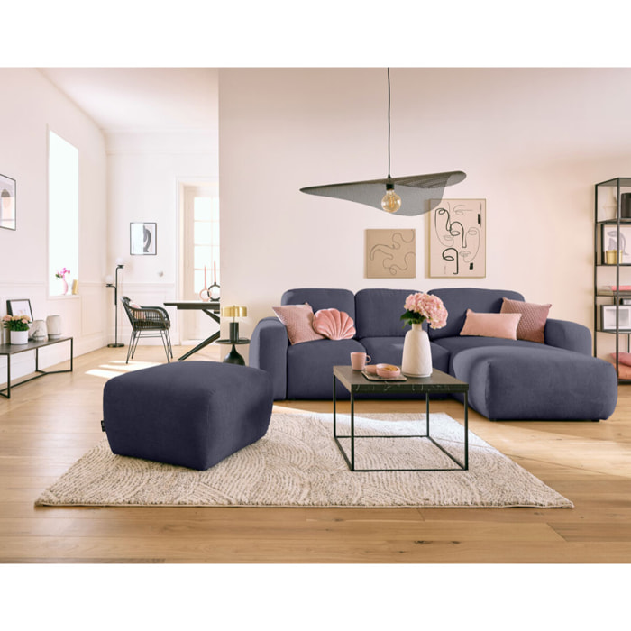 Sorrente - pouf - en tissu texturé - Bleu marine