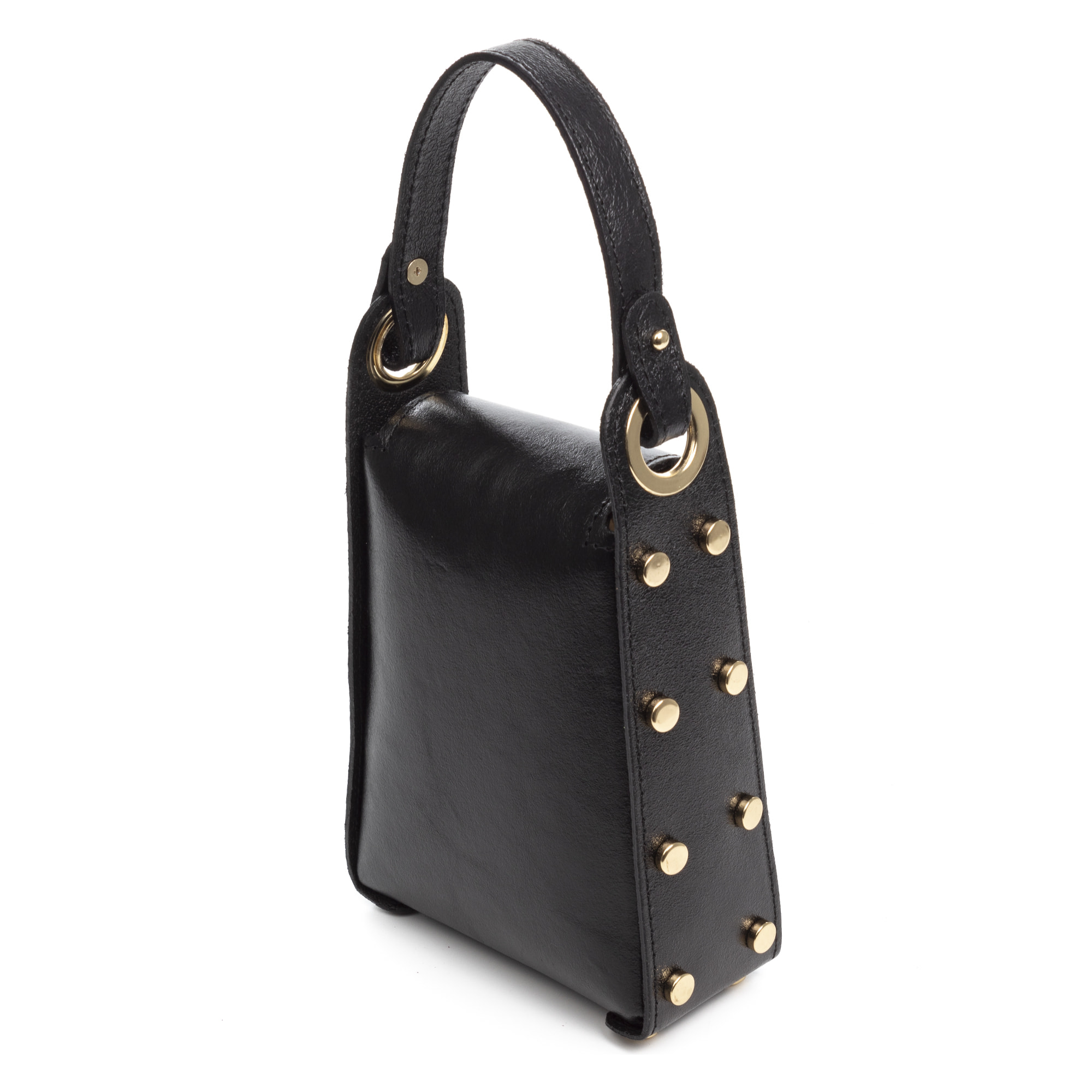 Alviano bolso de mano mujer. Piel auténtica Gamuza acabado lacado brillante.