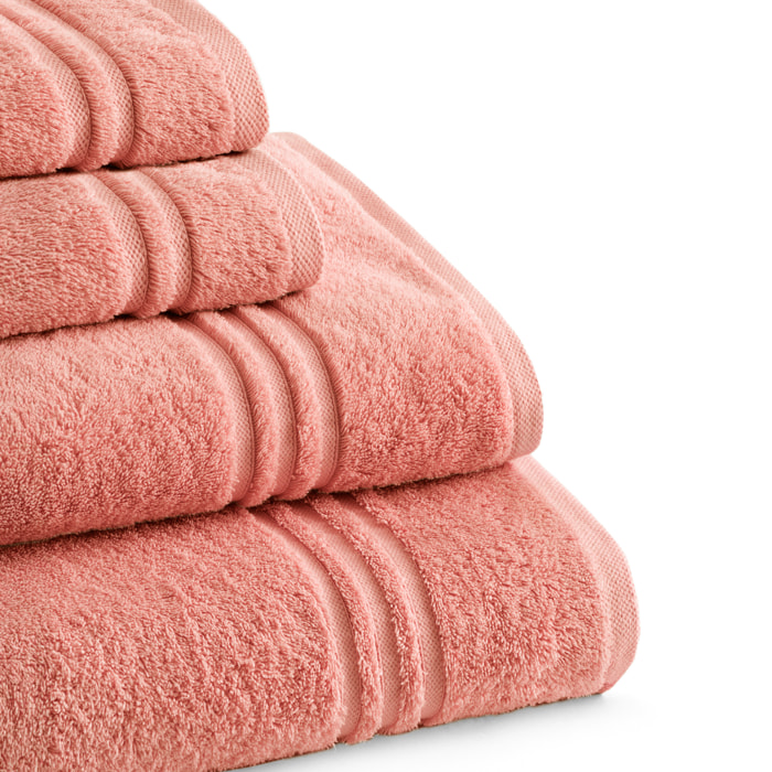 Set de serviettes éponge 100% Coton Éponge Peigné - 700 g/m2 CORAIL