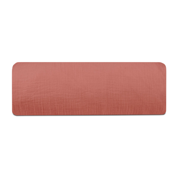 Drap-housse gaze de coton teracotta - LOUISE