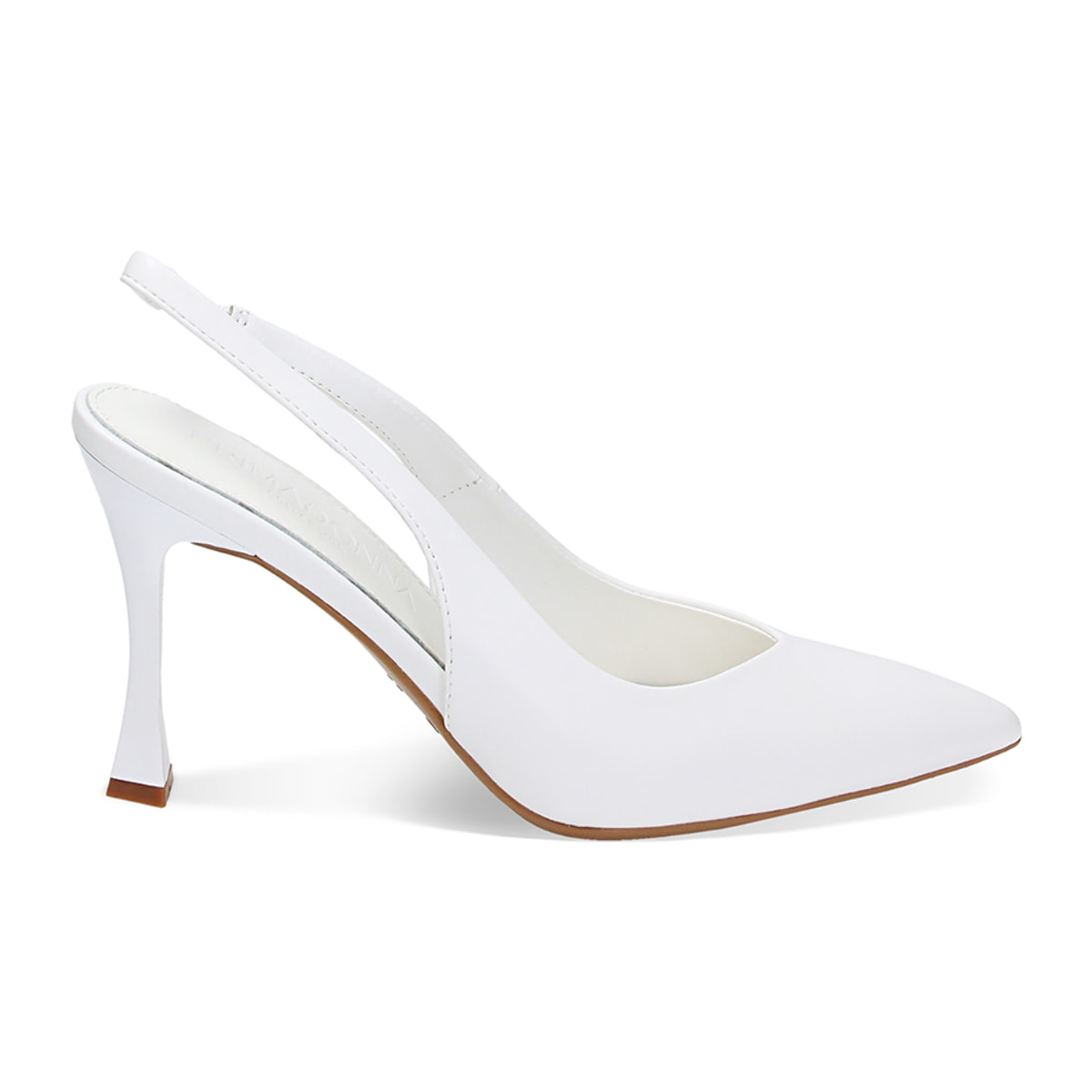 Décolleté slingback bianche, tacco 9,5 cm