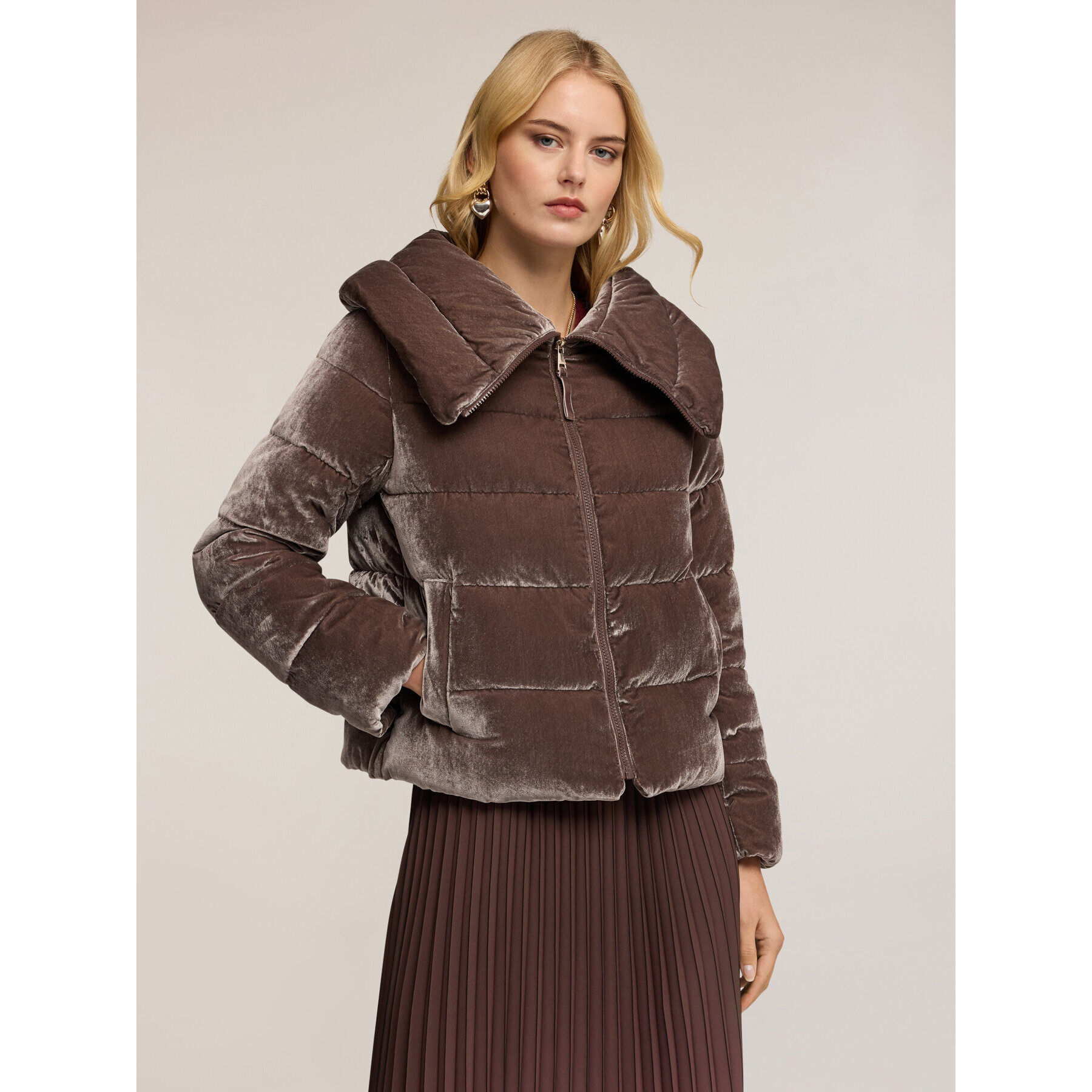 Motivi - Edredón pesado de terciopelo acolchado - Marrón