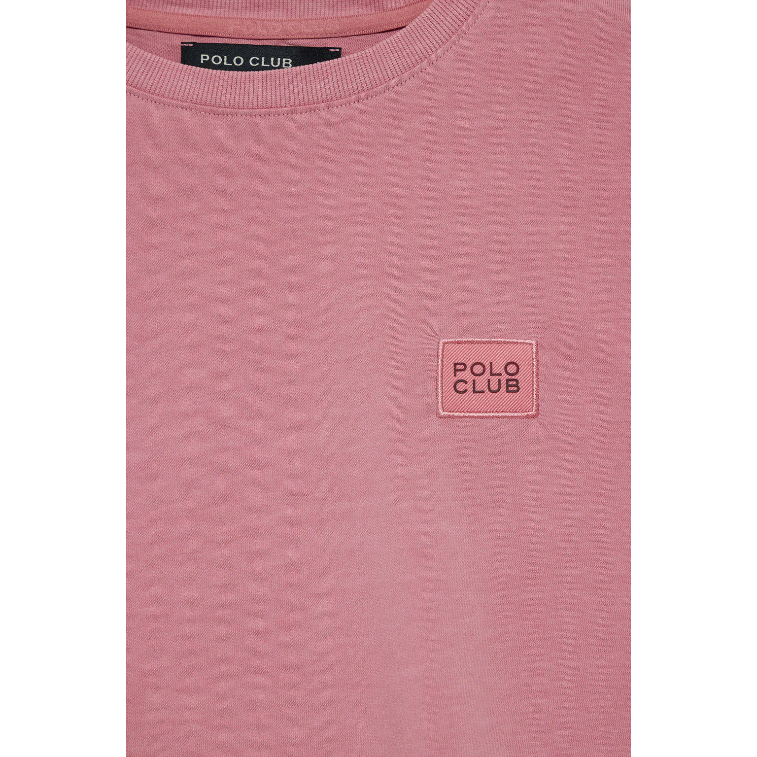 Camiseta rosa empolvado garment dye con detalle Polo Club