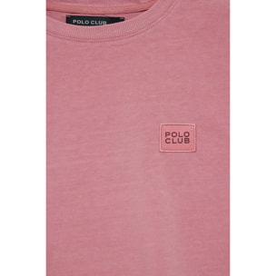 Camiseta rosa empolvado garment dye con detalle Polo Club