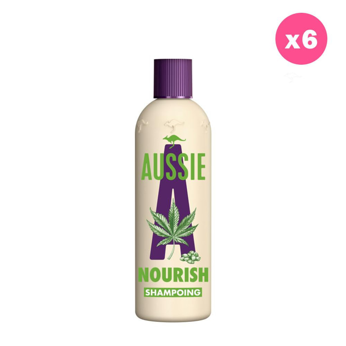 6 Shampoings Nourish 300ml, Aussie