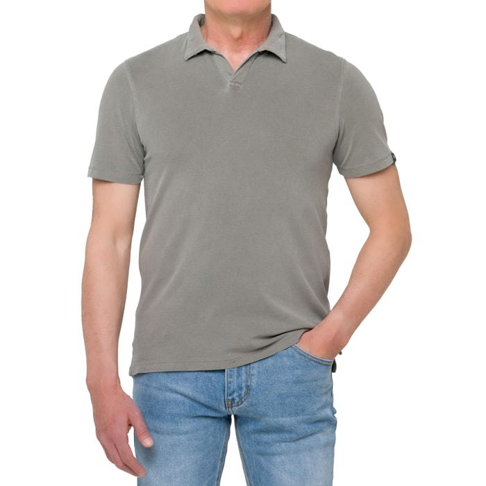 Polo tinta unita cotone piquet Khaki