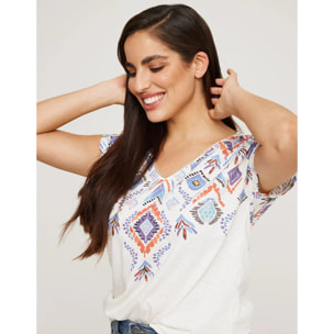 Camiseta Manga Corta Azul - Leafix