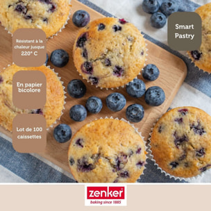 Lot de 100 barquettes alimentaires en papier 2,5 cm Zenker Smart pastry