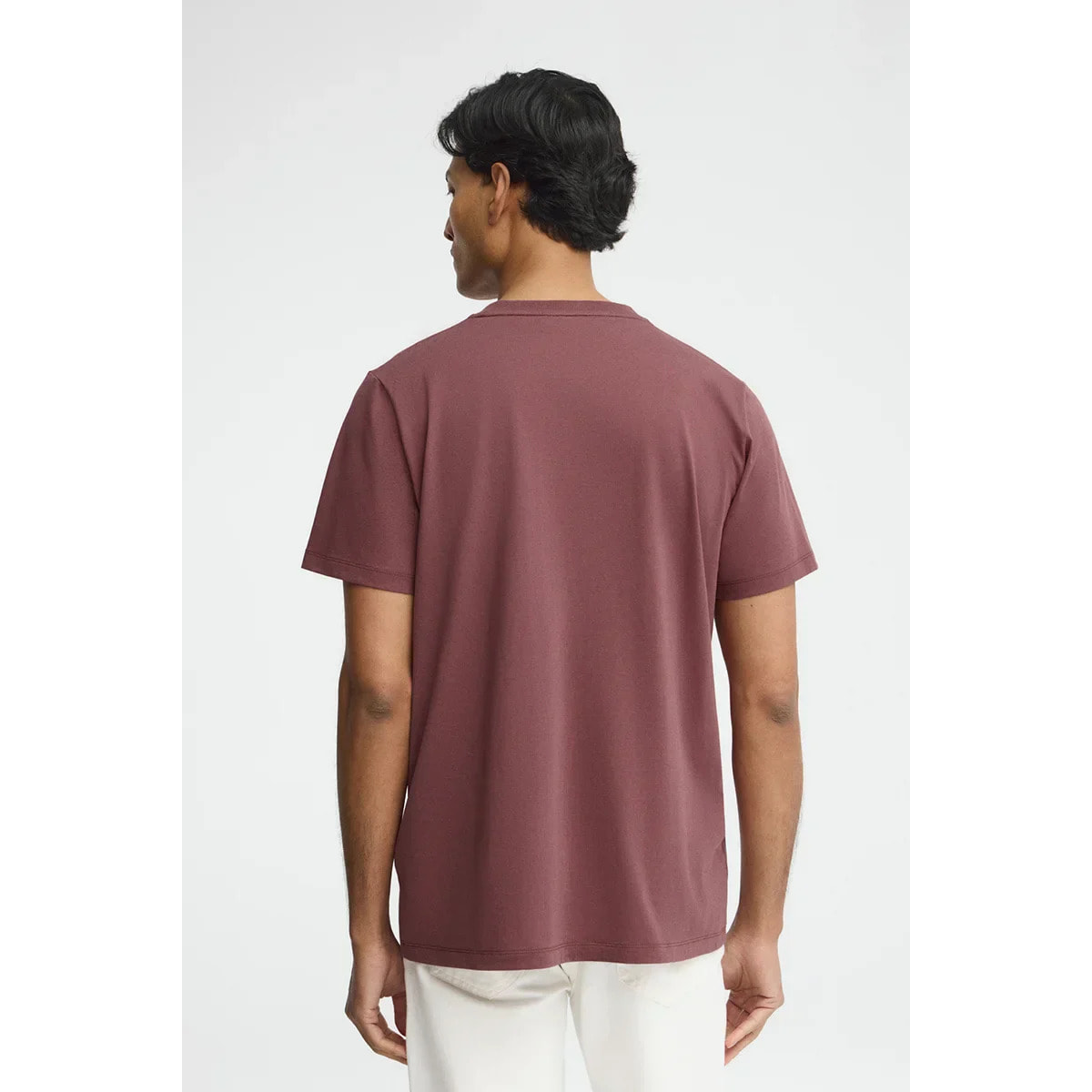 Camiseta rosa vino de manga corta con bordado Established 2012 Polo Club