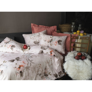 Parure housse de couette 240x220 cm et 2 taies d'oreiller 63x63cm satin de coton imprimé