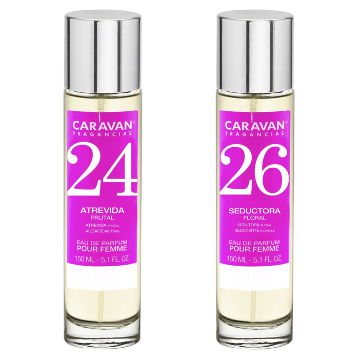 Set de 2 perfumes caravan para mujer nº26 y nº 24
