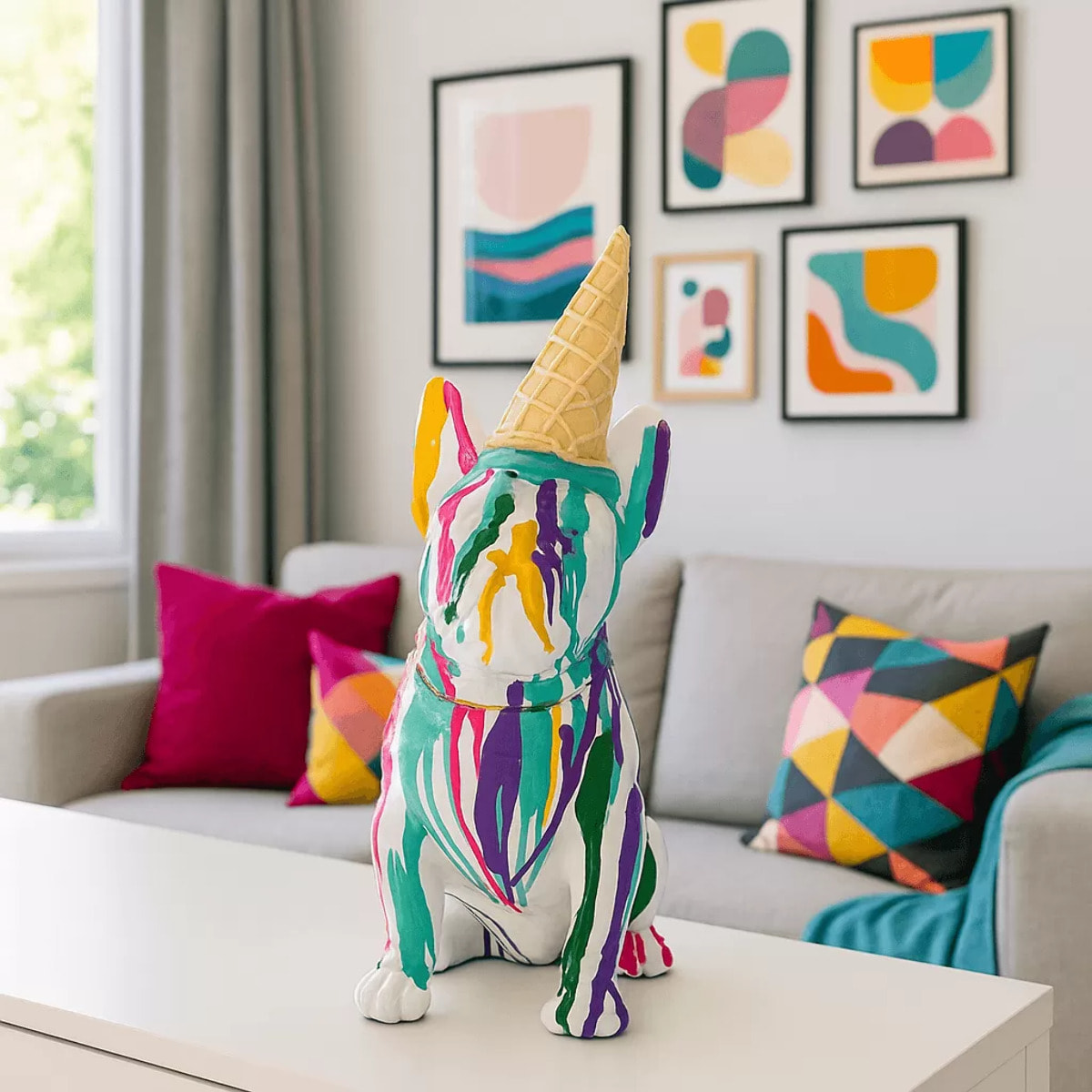 Déco chien glace blanc Kare Design