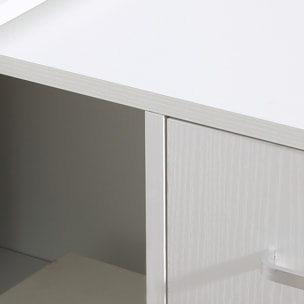 Bureau d'angle ou droit modulable bibliothèque tiroir une porte blanc