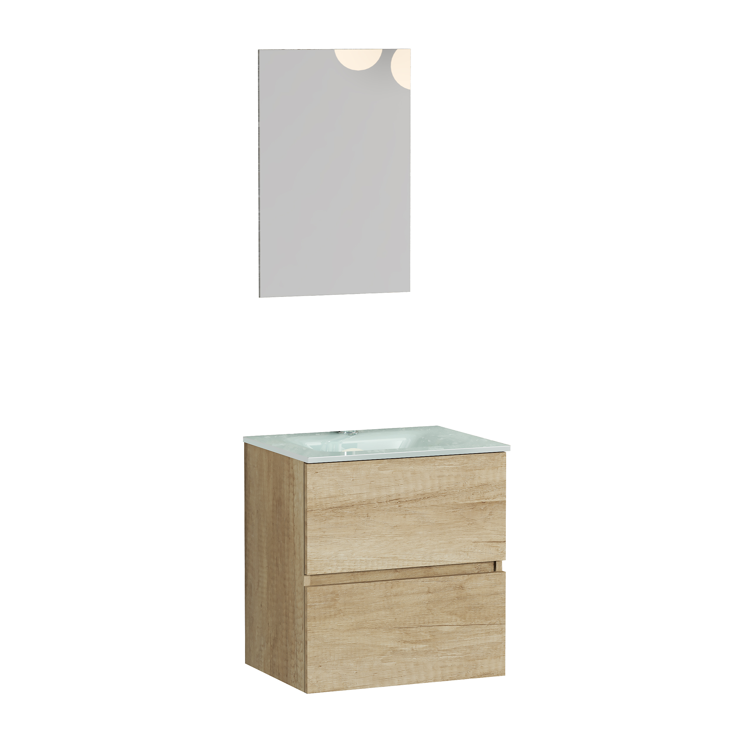 Ensemble de salle de bain GLASS Alday, 50cm, Bois Naturel