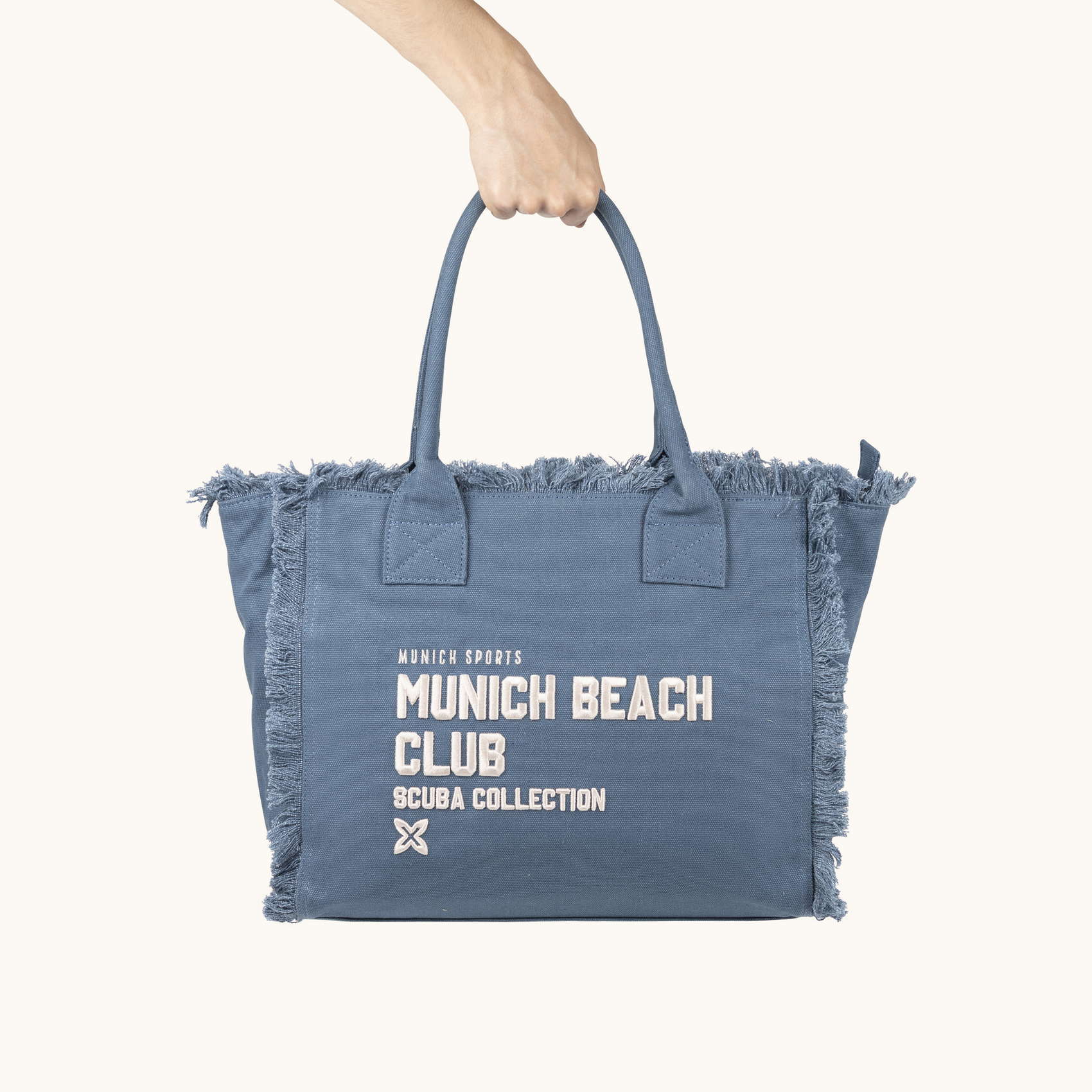 Bolso Shopper Denim de Algodón Reciclado con Flecos SCUBA DENIM SHOPPER