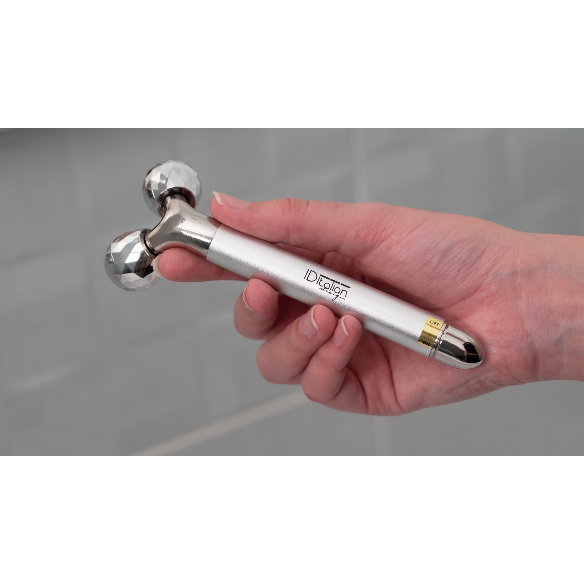 Masseur visage Vibralift Roller 3D - Gris - Pile: 1x 1,5 V AA