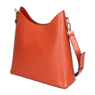 Borsa a spalla da donna - Modello Carmine - Vera pelle - 27.0 x 23.0 x 9.0 cm