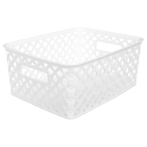 Panier en plastique 4L "Folk" blanc