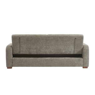 Canapé convertible 3 places tissu vert de gris L 211 x P 92 x 85cm  - Dany