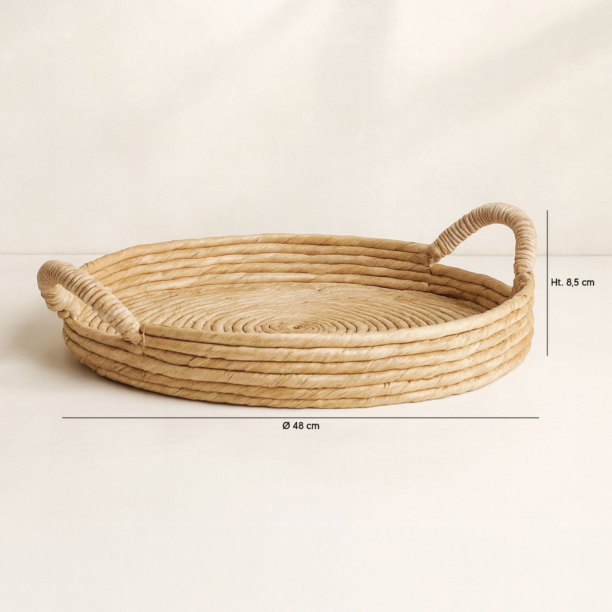 Plateau en abaca avec poignées 48cm DOUNIA